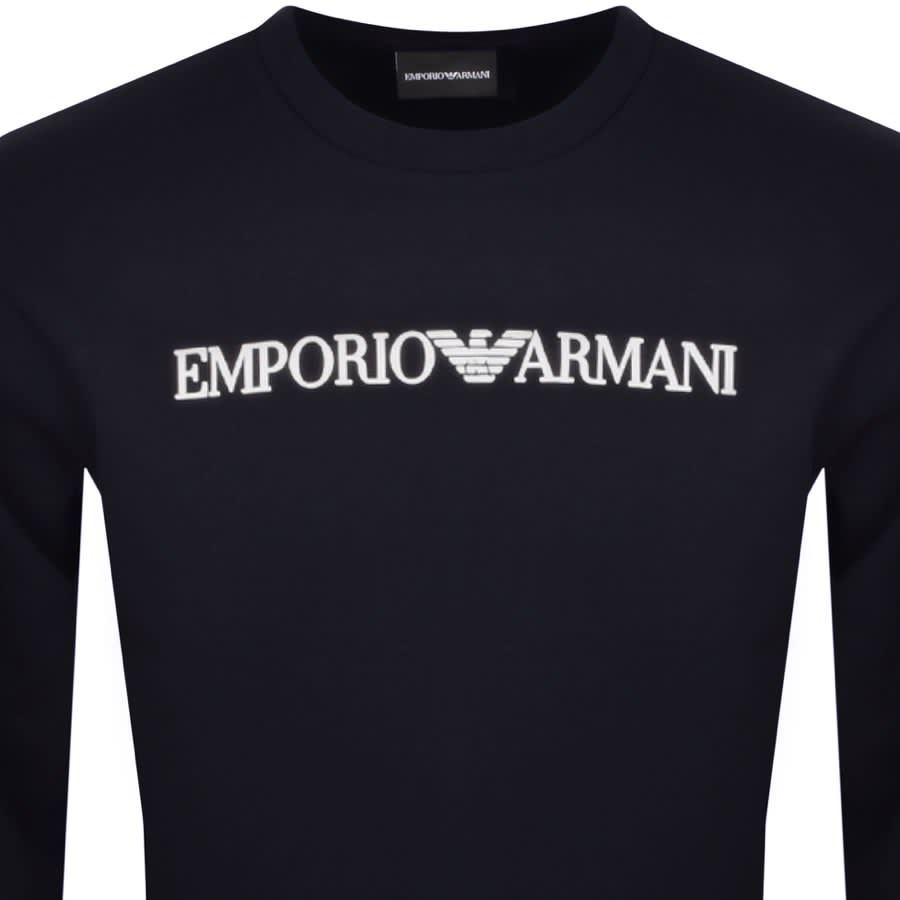 Emporio armani crew neck logo sweatshirt black store